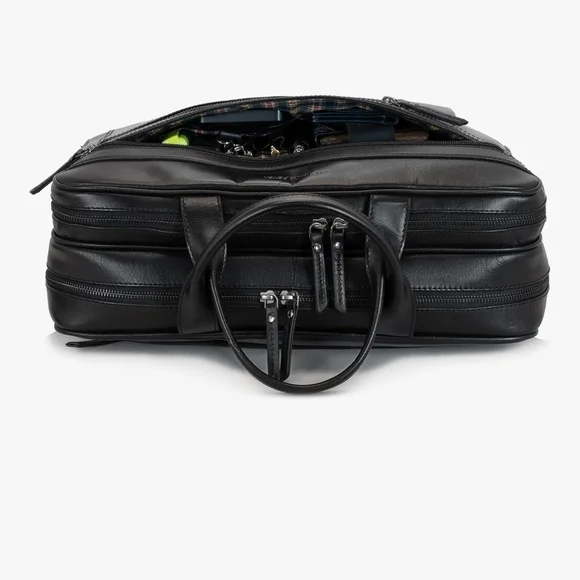 New -MARC PETER Black Leather Men's or Womens Laptop/Briefcase - Picture 7 of 12